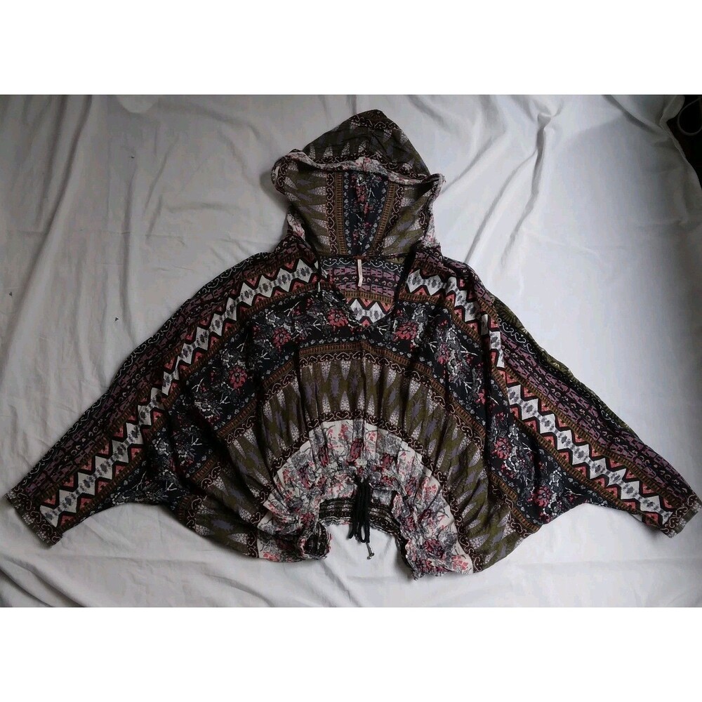 Free People Hold On Tight Gauze Pullover Hoodie Top Dolman Sleeve Women's XS - Picture 1 of 15